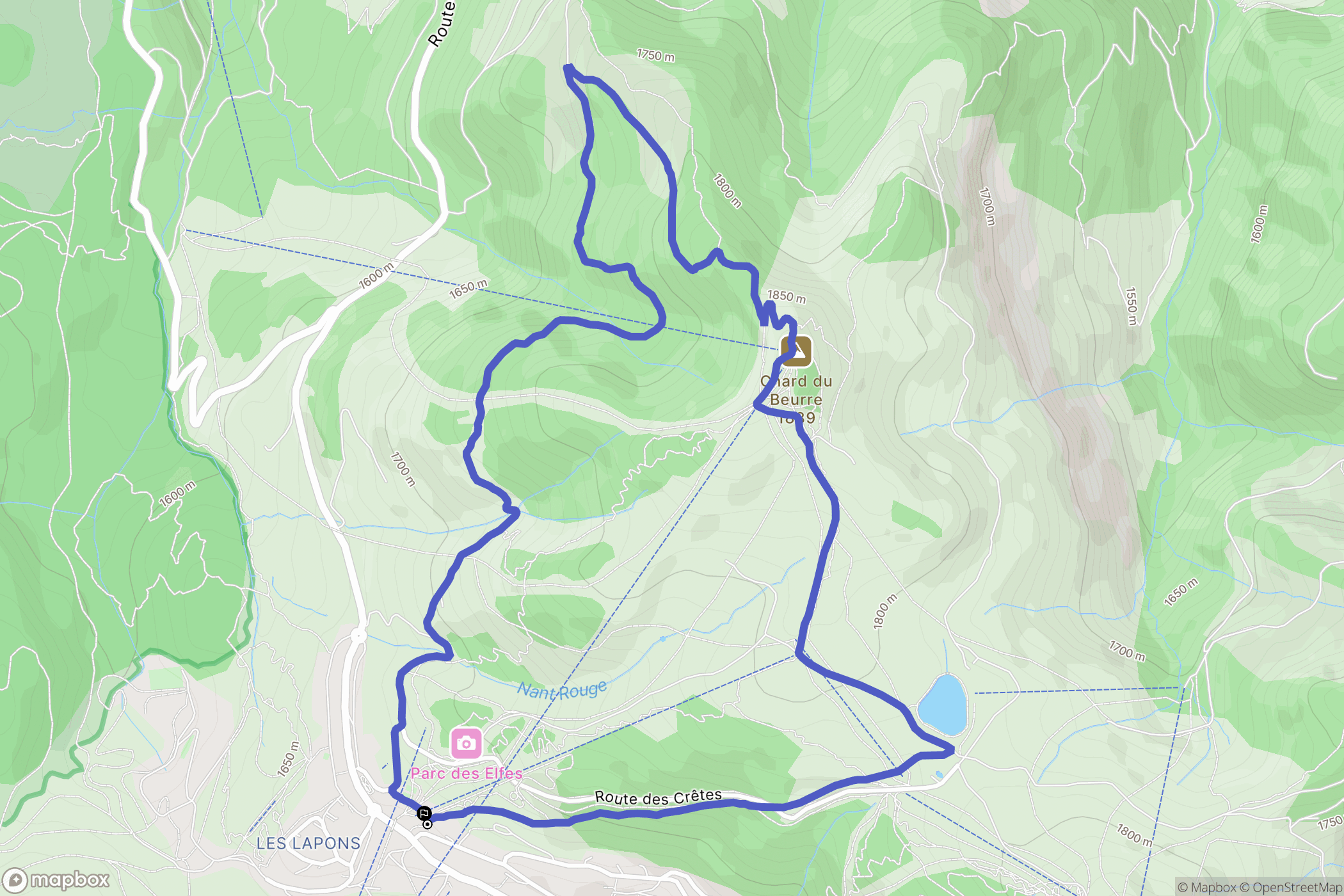 Hauteluce : carte du parcours de randonnée - France