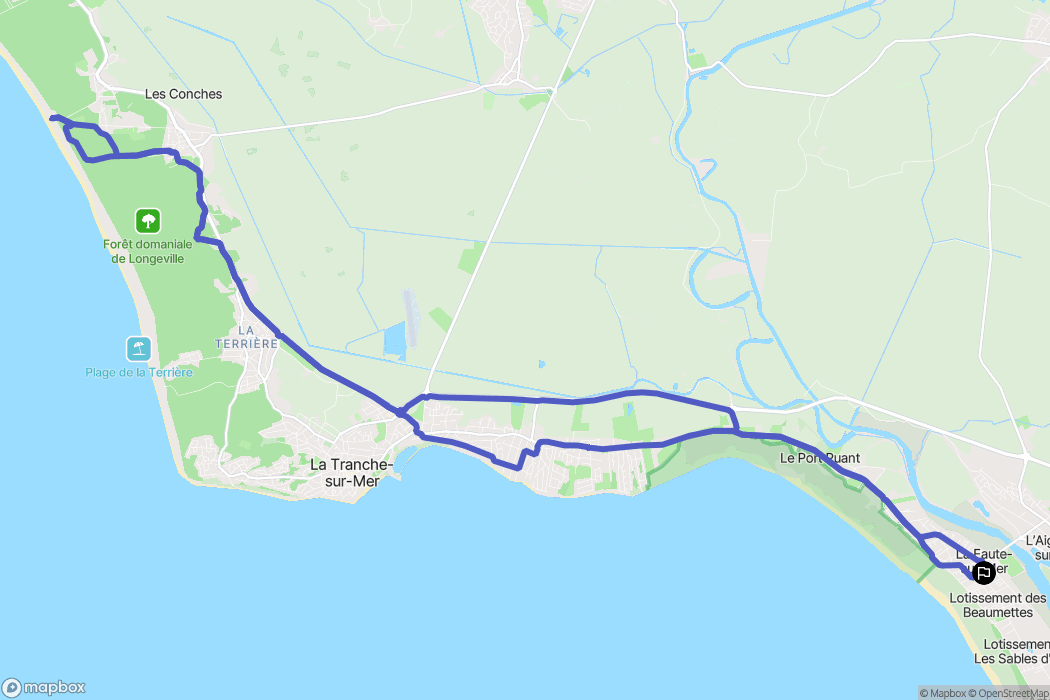 L'Aiguillon-la-Presqu'île : carte du parcours de randonnée - France