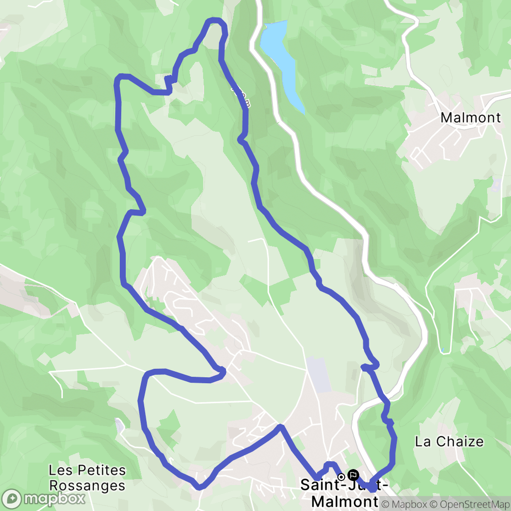 Saint-Just-Malmont : carte du parcours de randonnée - France