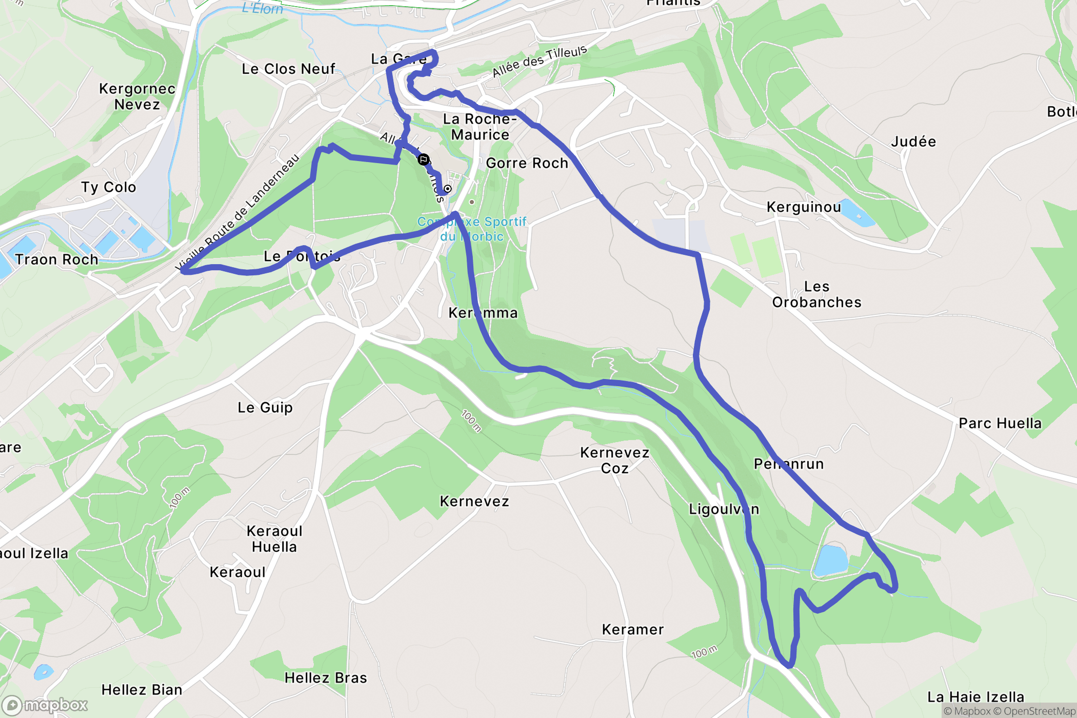 La Roche-Maurice : carte du parcours de randonnée - France