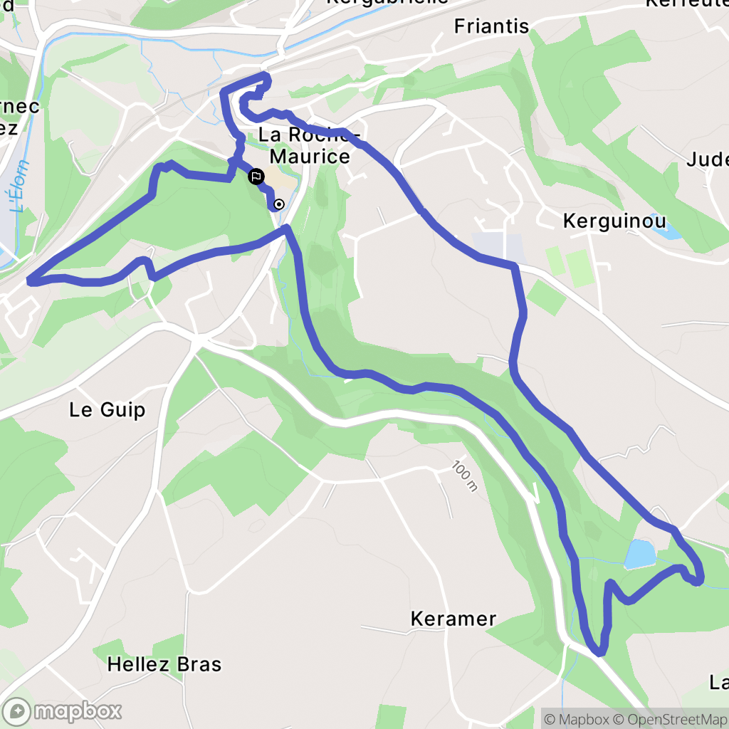 La Roche-Maurice : carte du parcours de randonnée - France