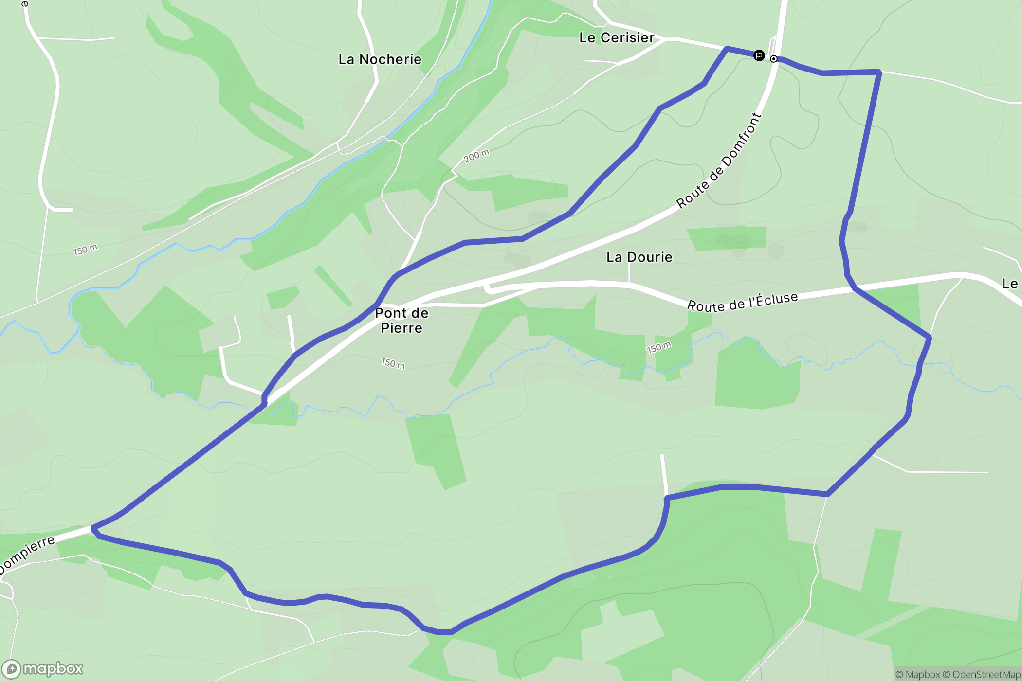 Champsecret : carte du parcours de randonnée - France
