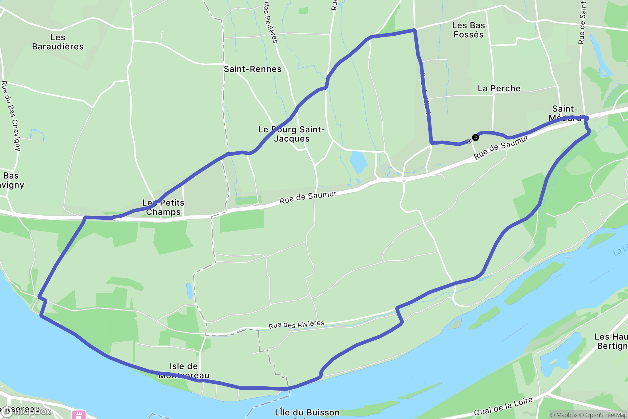Chouzé-sur-Loire : carte du parcours de randonnée - France