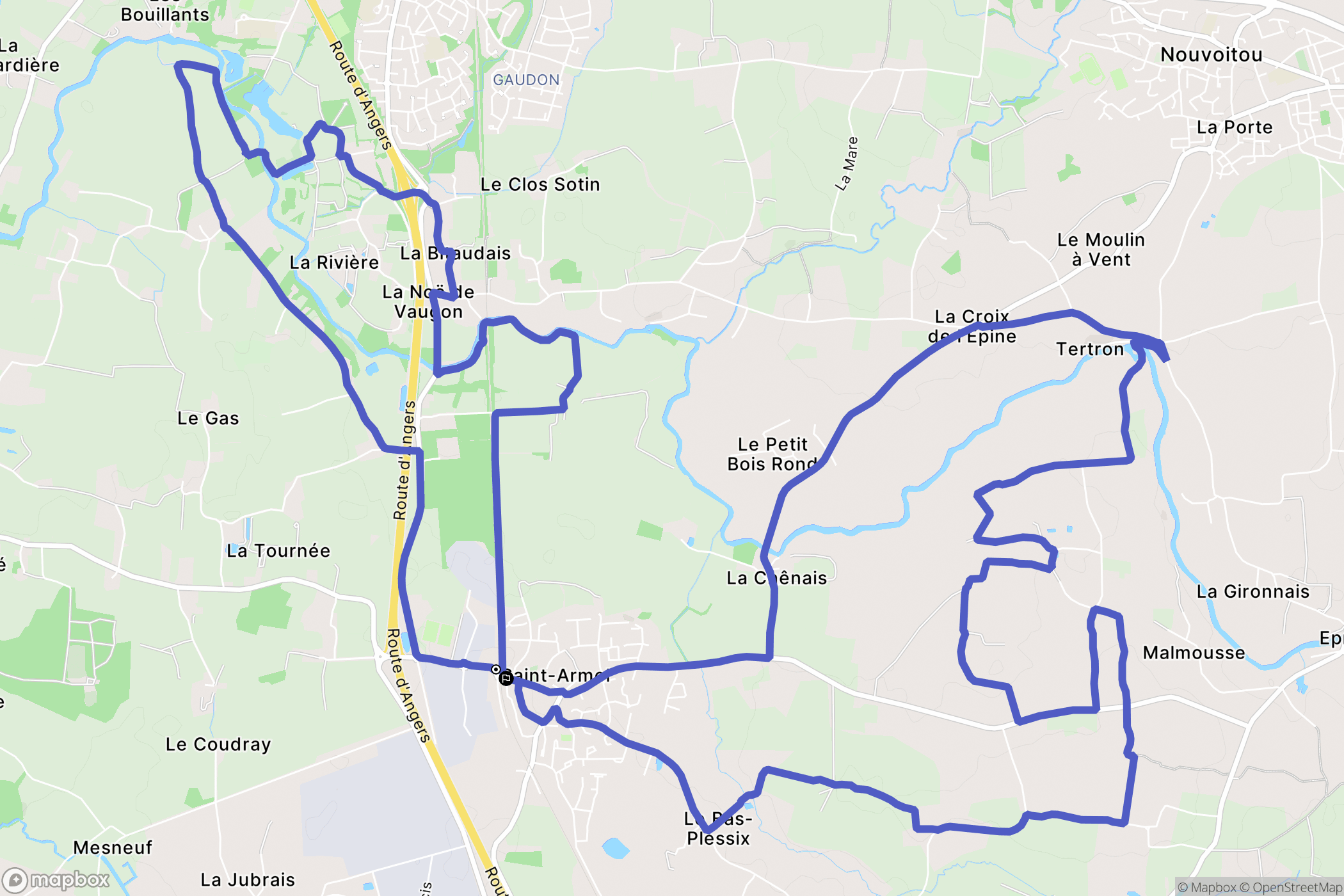 Saint-Armel : carte du parcours de randonnée - France