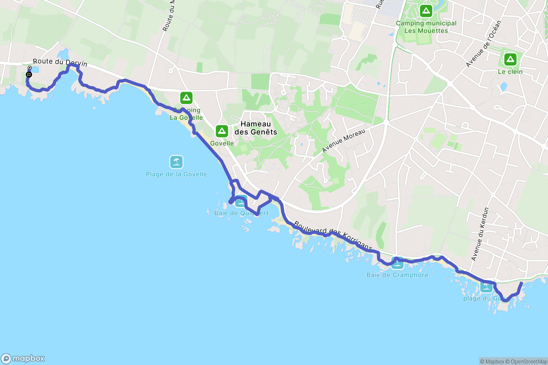 Batz-sur-Mer : carte du parcours de randonnée - France