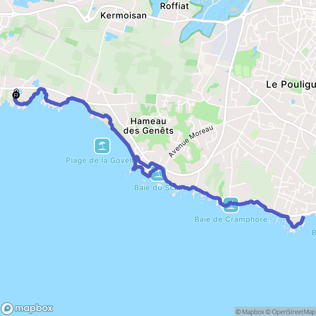 Batz-sur-Mer : carte du parcours de randonnée - France