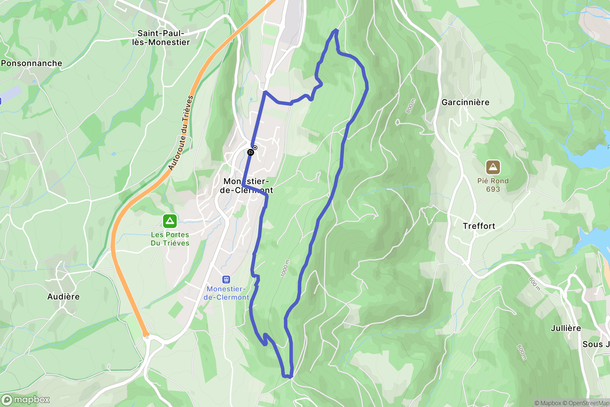 Monestier-de-Clermont : carte du parcours de randonnée - France