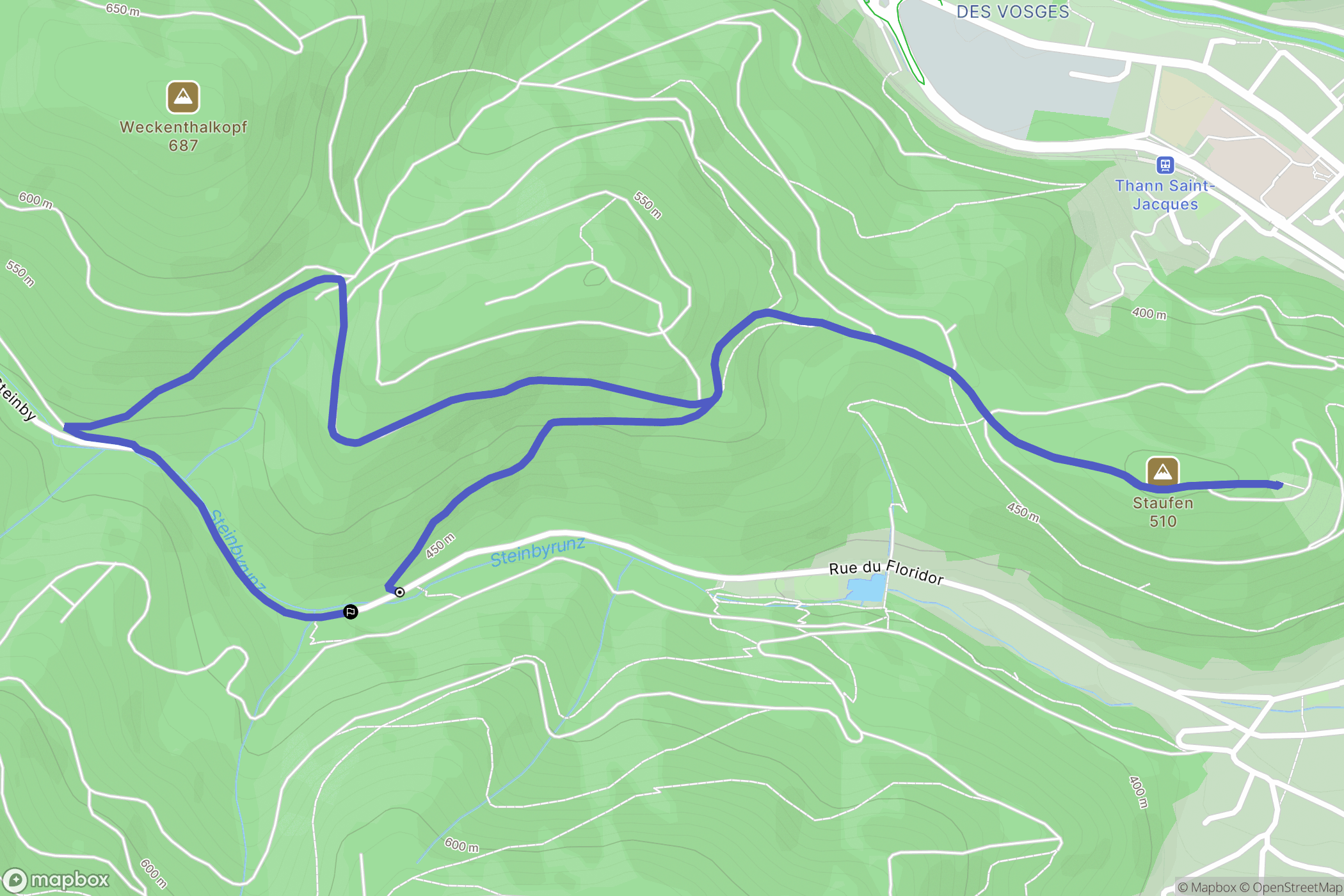 Thann : carte du parcours de randonnée - France