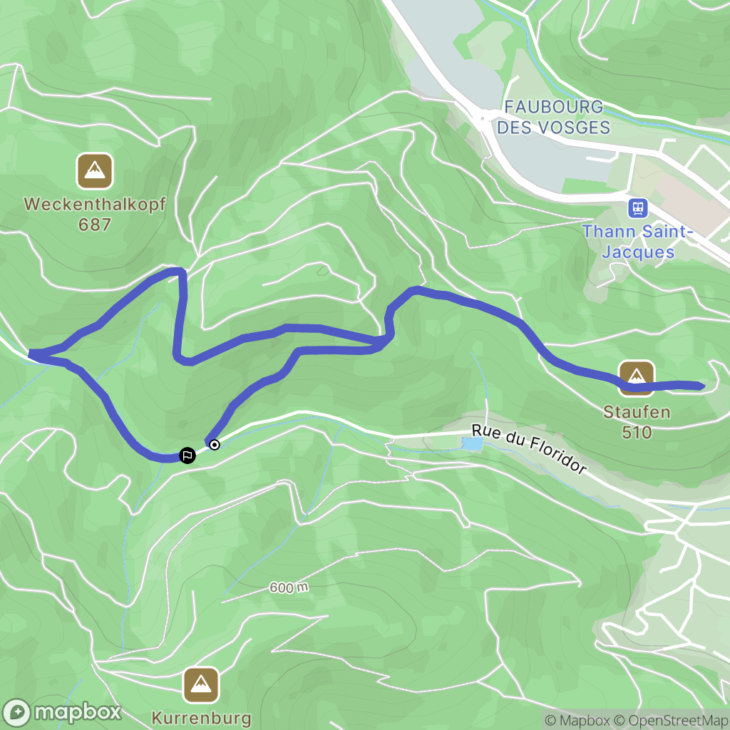 Thann : carte du parcours de randonnée - France