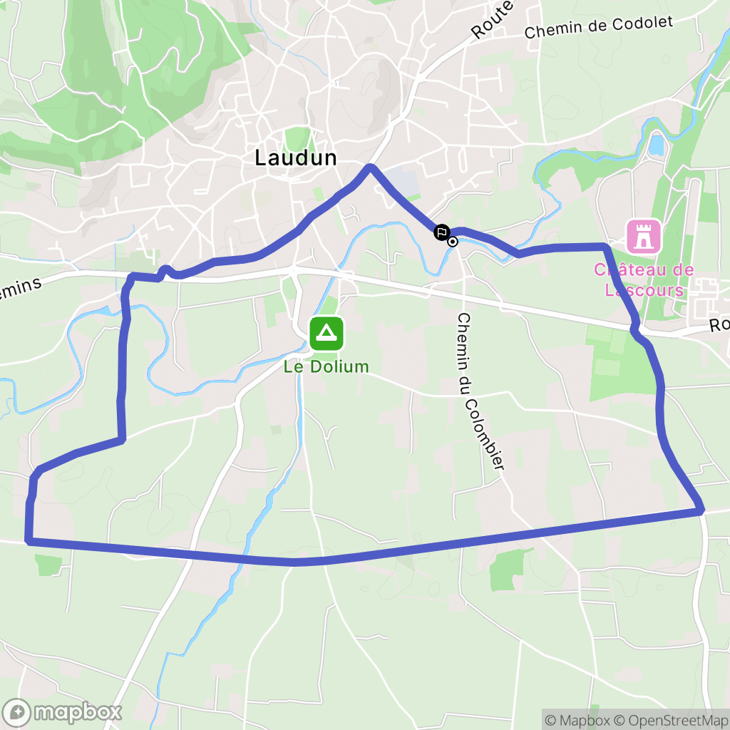 Laudun-l'Ardoise : carte du parcours de randonnée - France