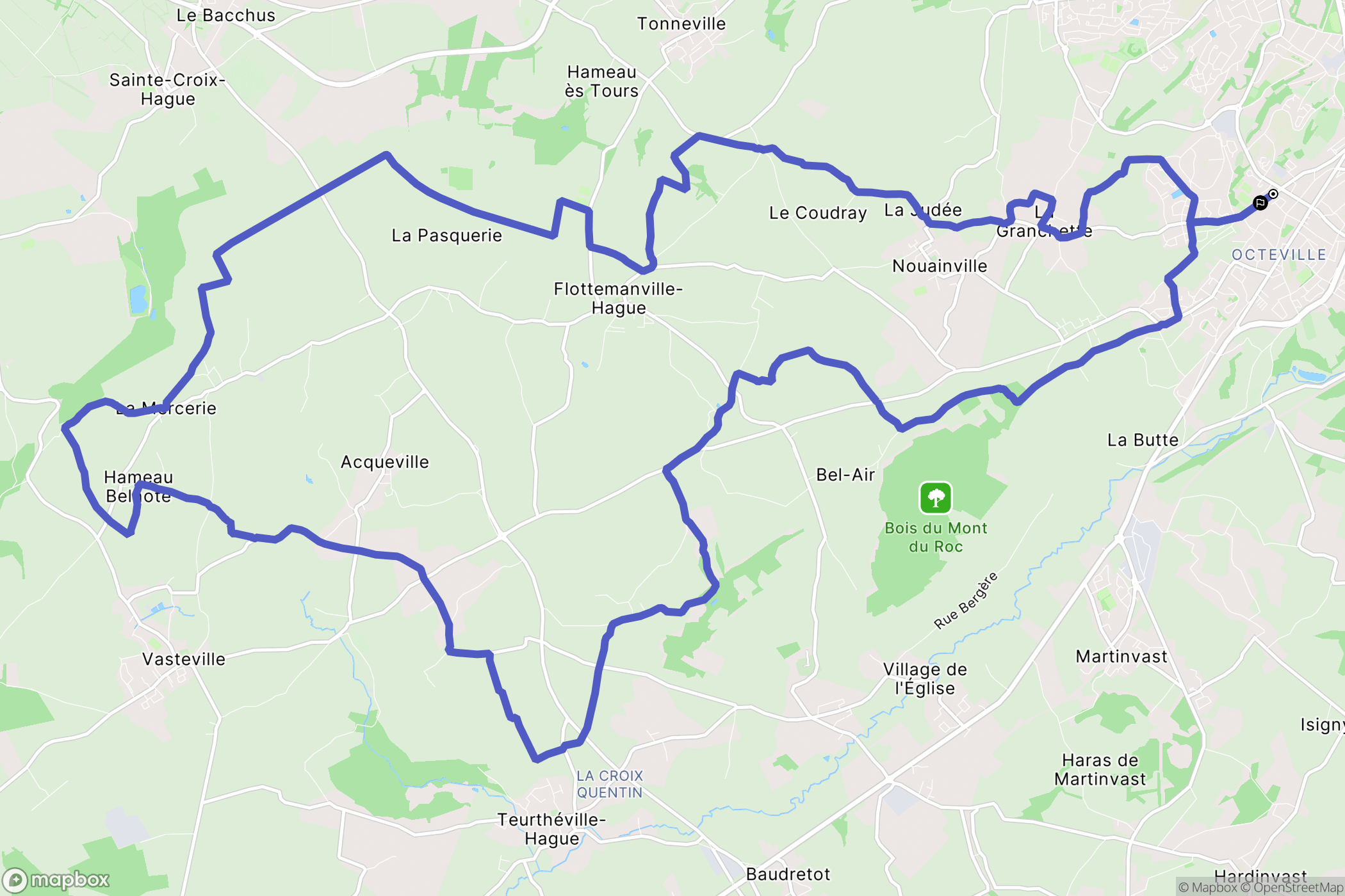 Cherbourg-en-Cotentin : carte du parcours de randonnée - France