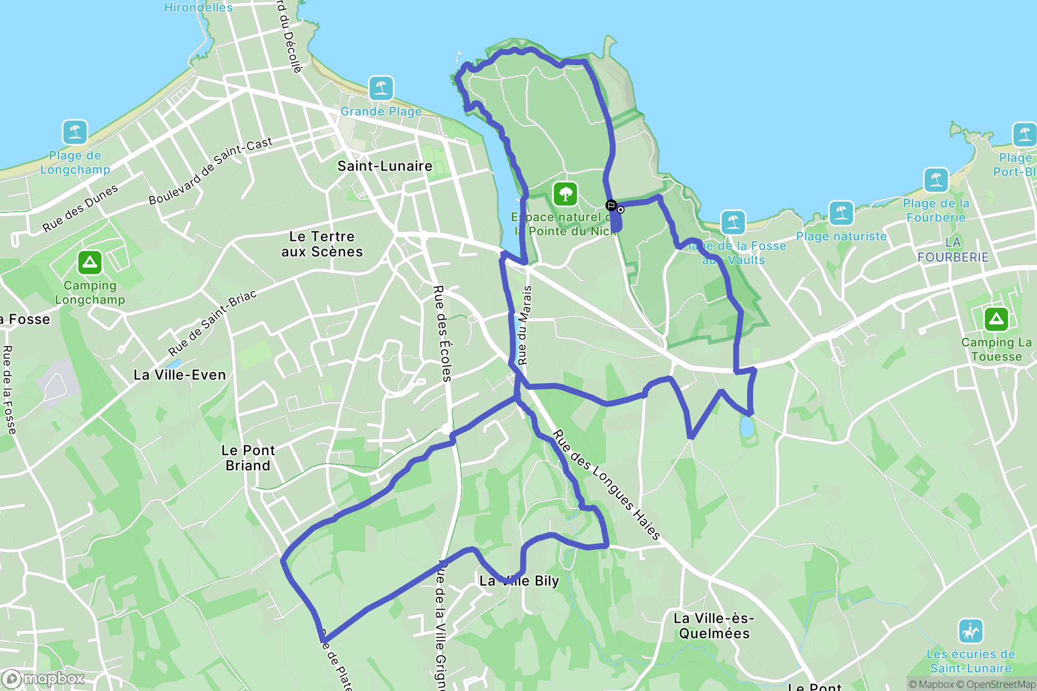 Saint-Lunaire : carte du parcours de randonnée - France