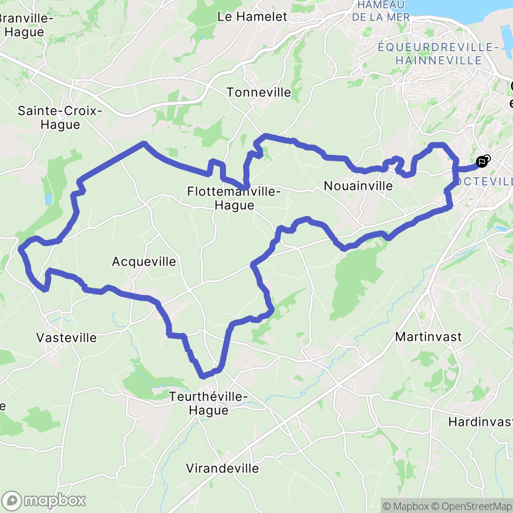 Cherbourg-en-Cotentin : carte du parcours de randonnée - France