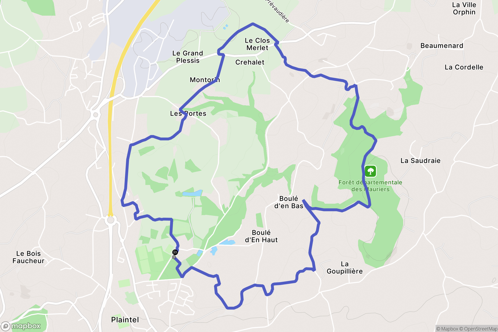 Plaintel : carte du parcours de randonnée - France