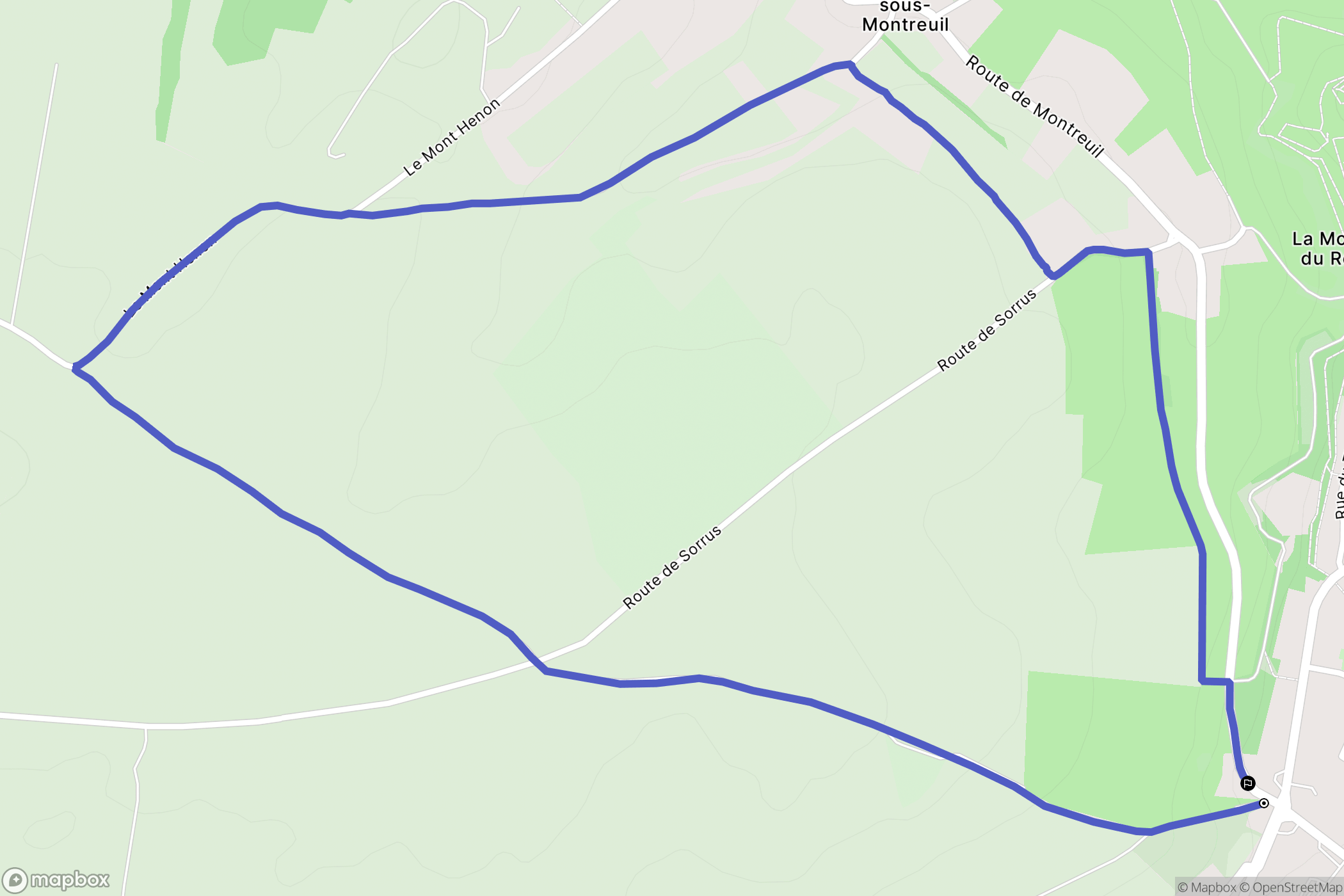 La Madelaine-sous-Montreuil : carte du parcours de randonnée - France