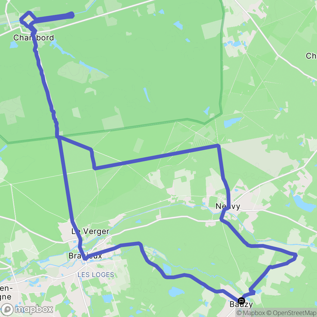 Bauzy : carte du parcours de randonnée - France