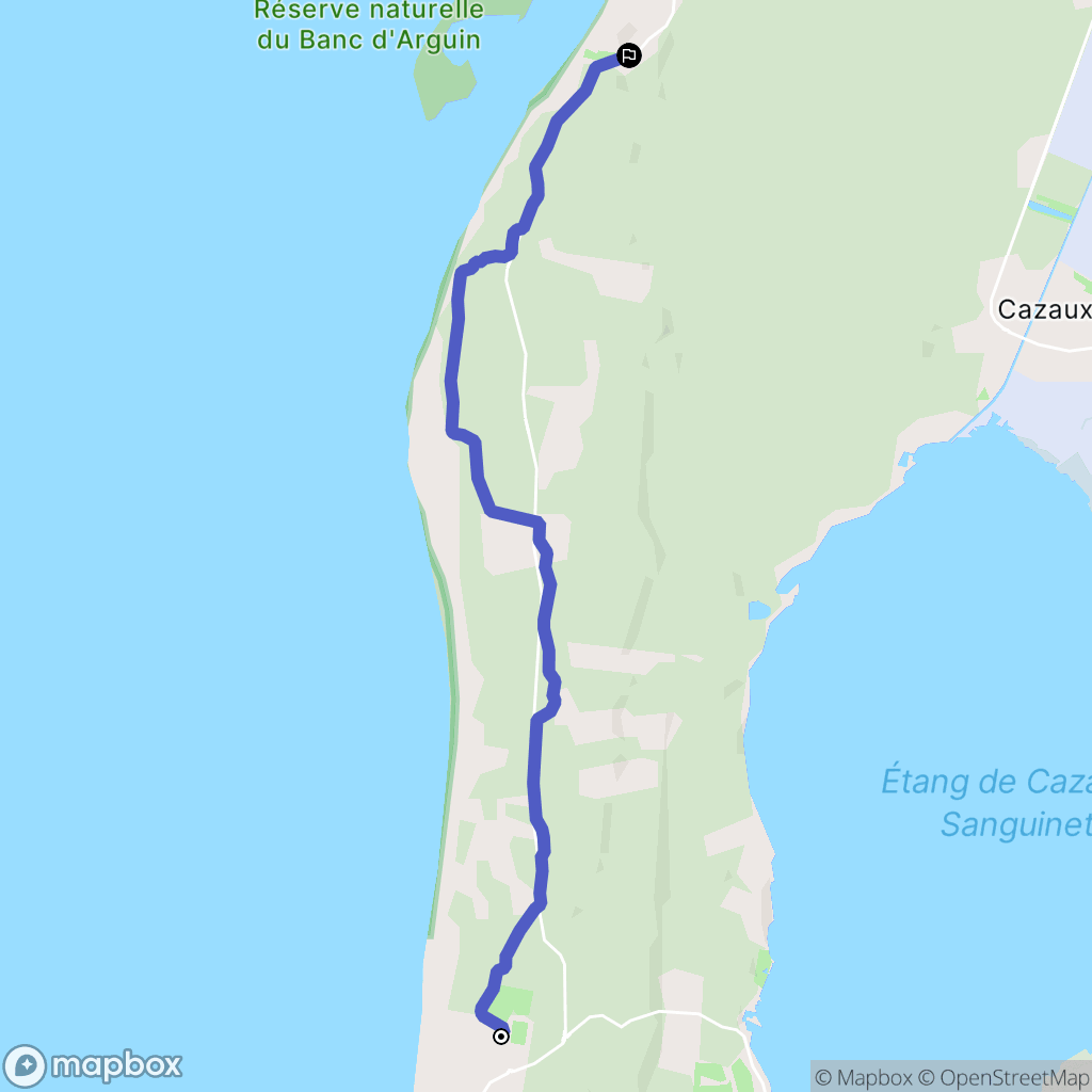 Biscarrosse : carte du parcours de randonnée - France