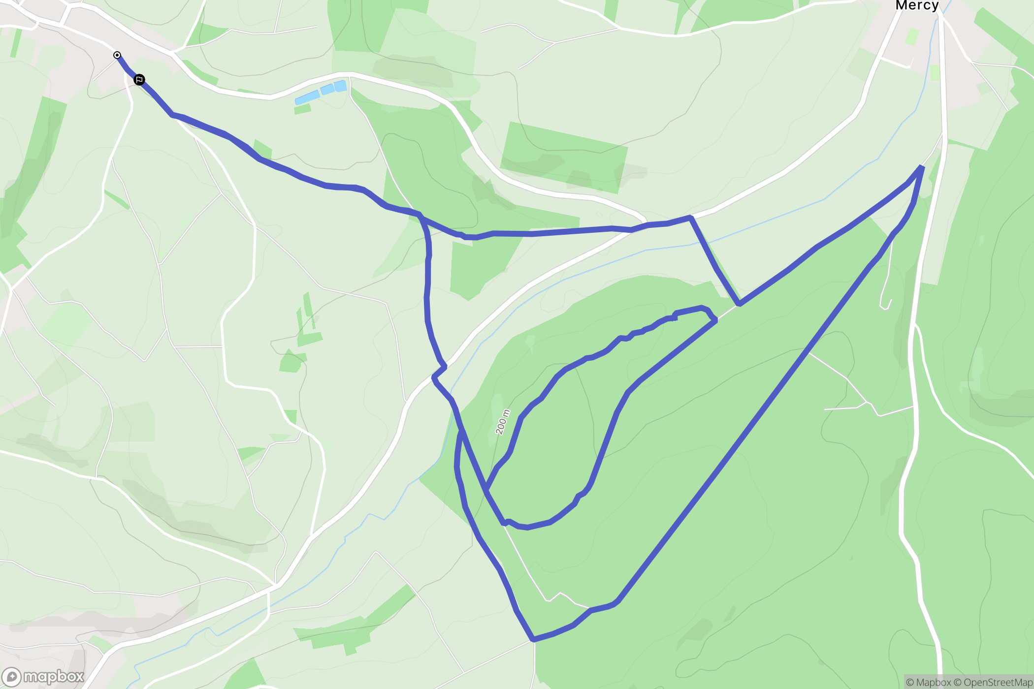 Migé : carte du parcours de randonnée - France