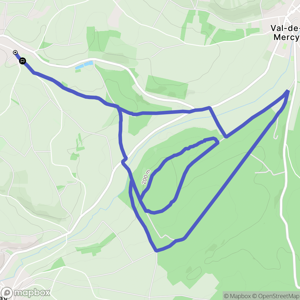 Migé : carte du parcours de randonnée - France
