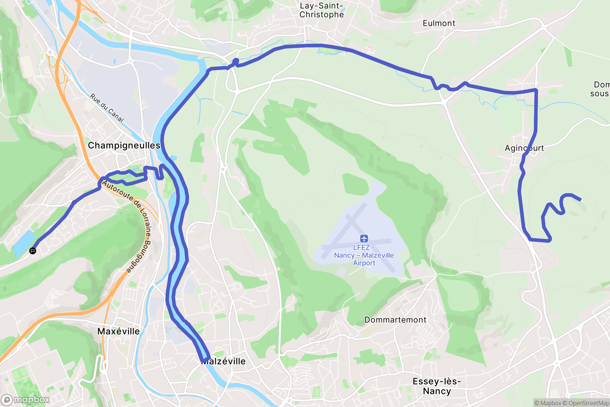 Champigneulles : carte du parcours de randonnée - France