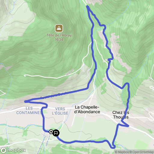 La Chapelle-d'Abondance : carte du parcours de randonnée - France