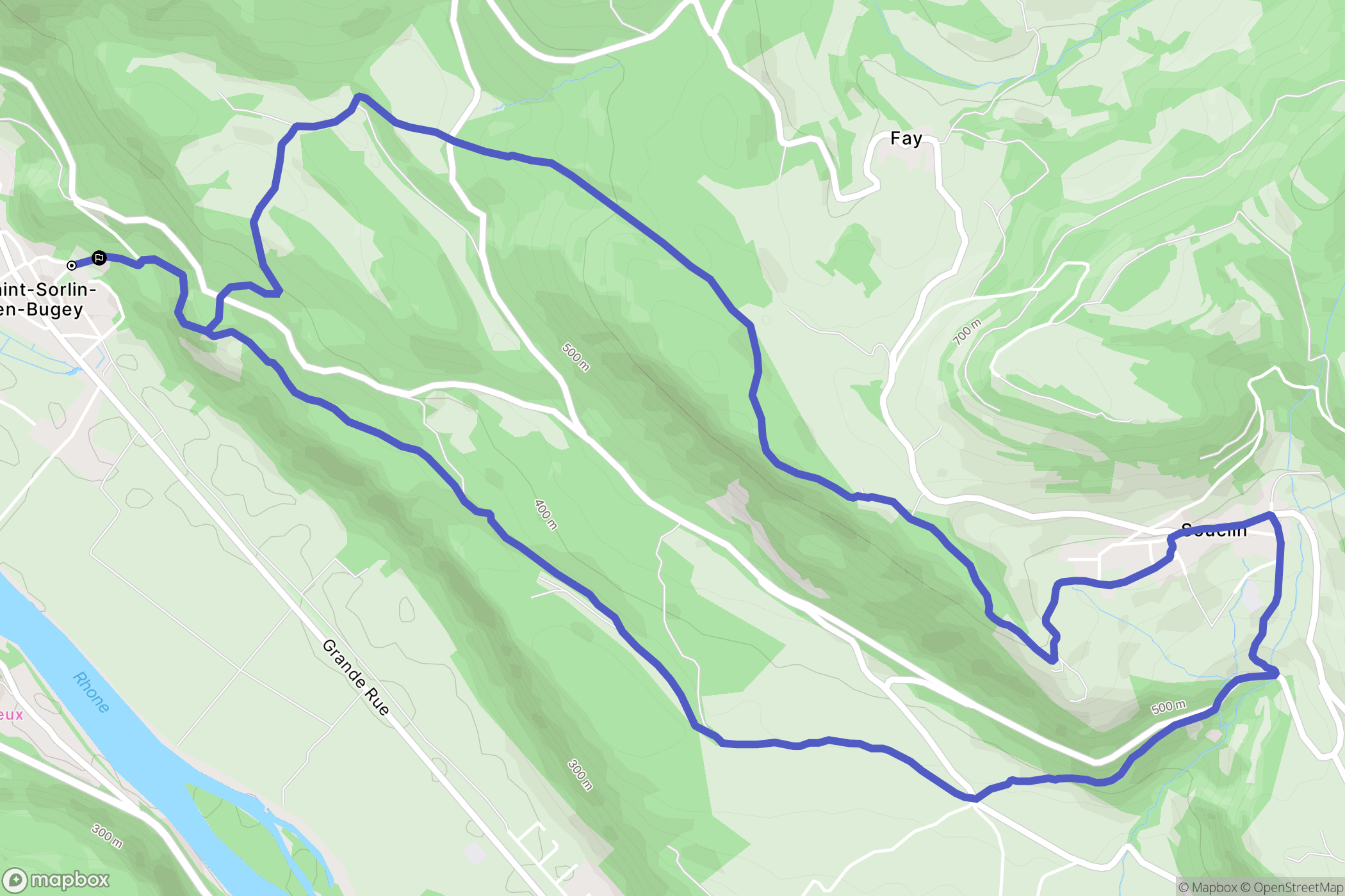 Saint-Sorlin-en-Bugey : carte du parcours de randonnée - France