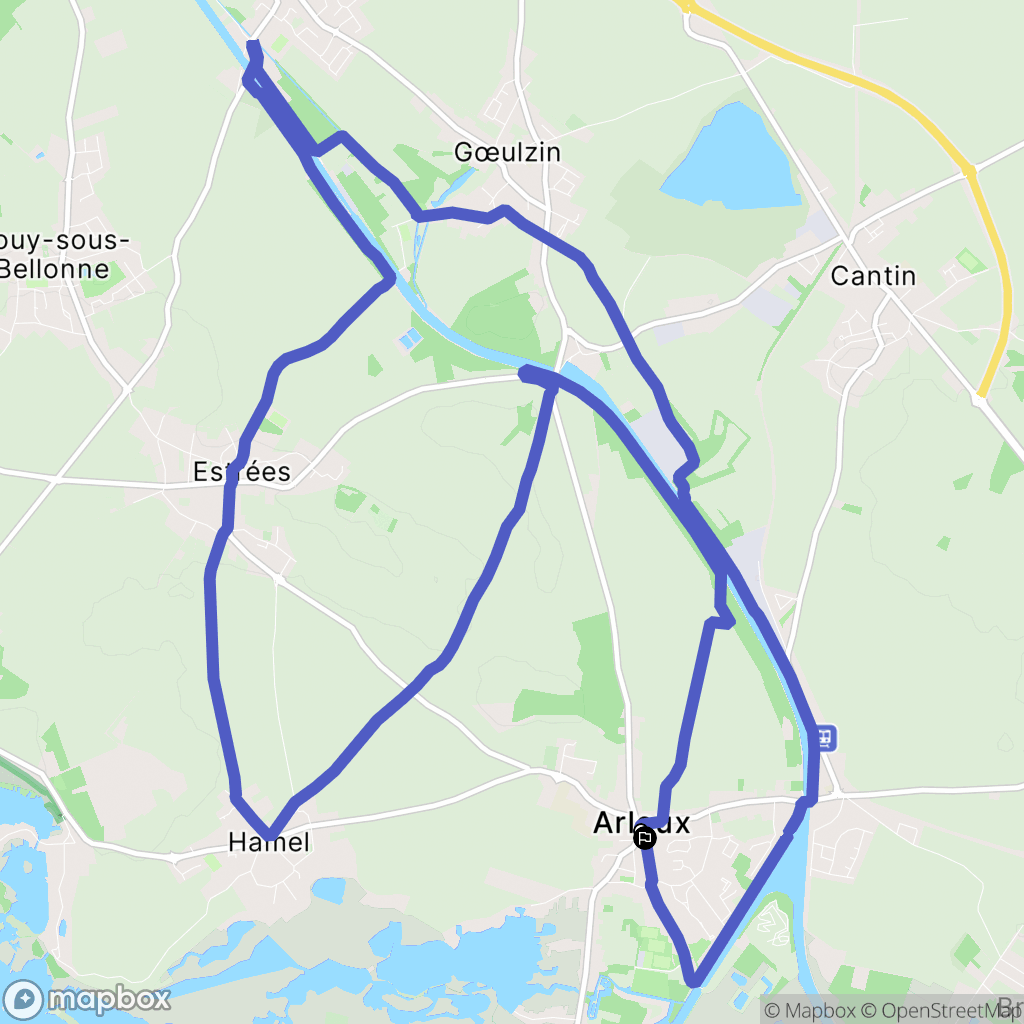 Arleux : carte du parcours de randonnée - France