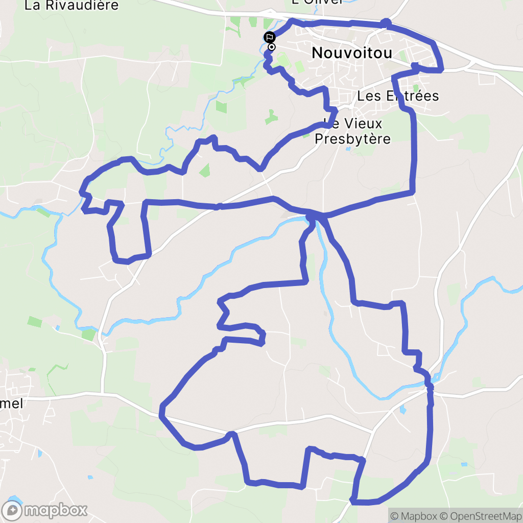 Nouvoitou : carte du parcours de randonnée - France