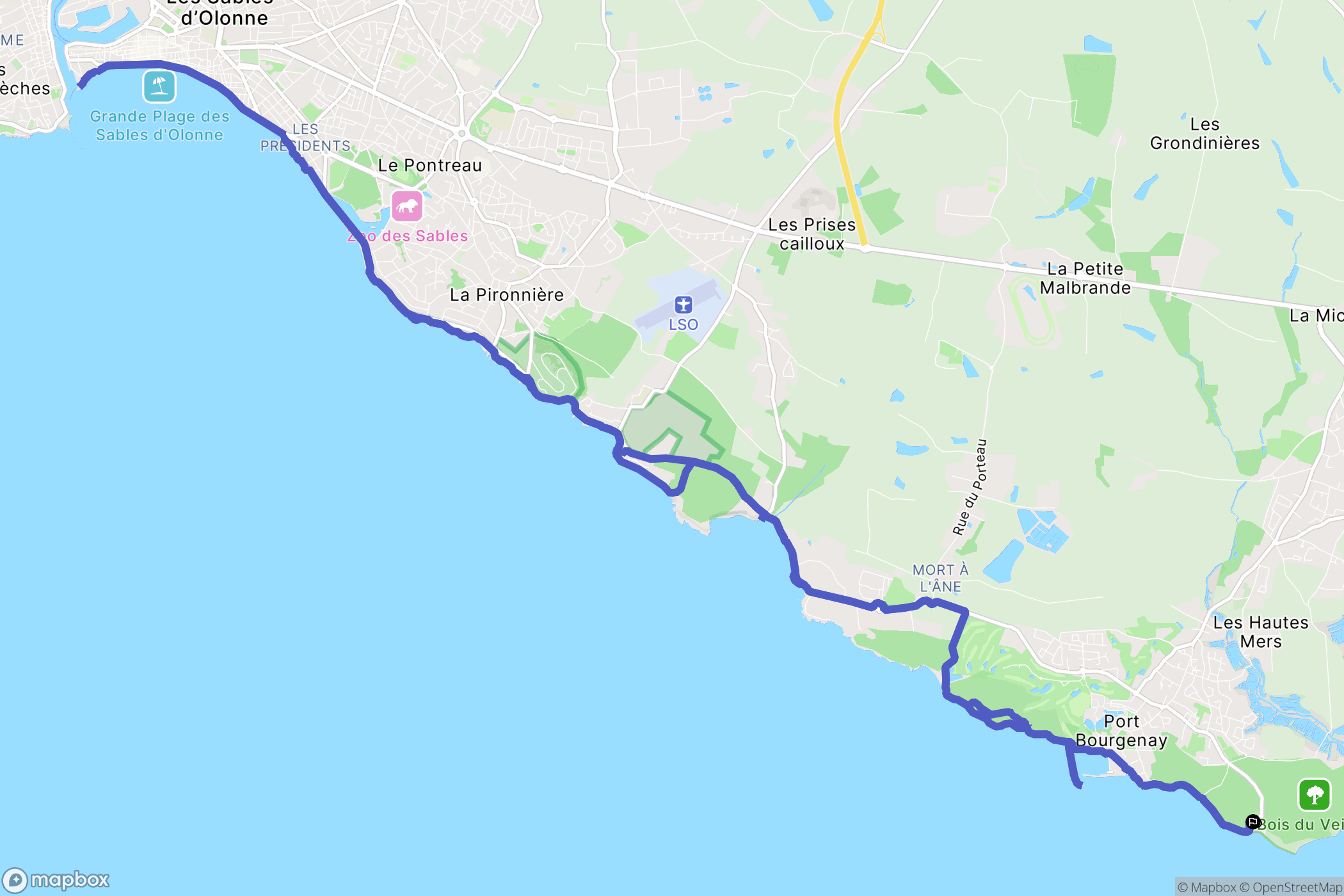 Talmont-Saint-Hilaire : carte du parcours de randonnée - France