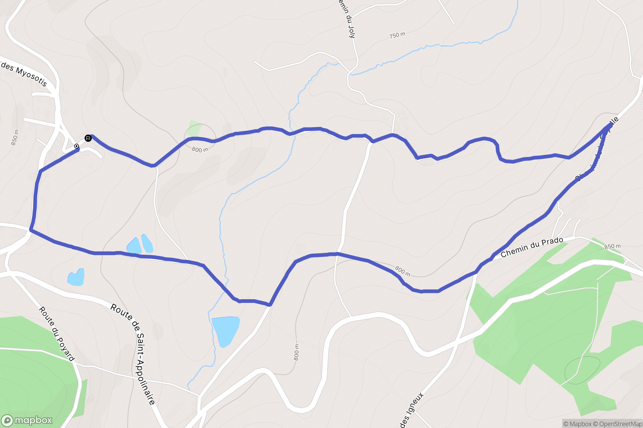 Larajasse : carte du parcours de randonnée - France