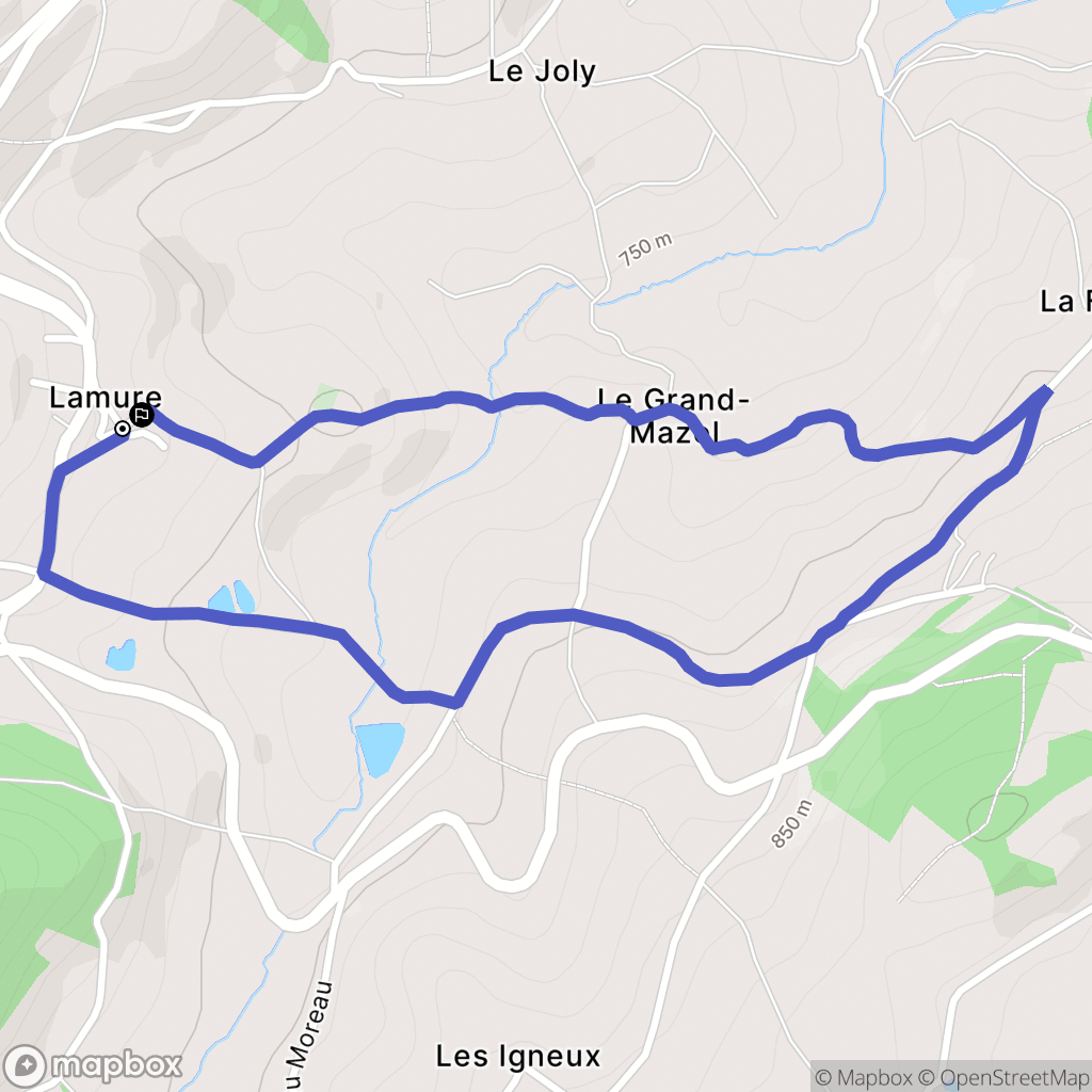 Larajasse : carte du parcours de randonnée - France