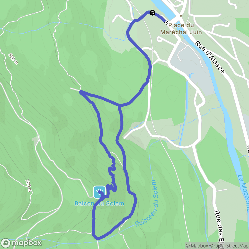 Vagney : carte du parcours de randonnée - France