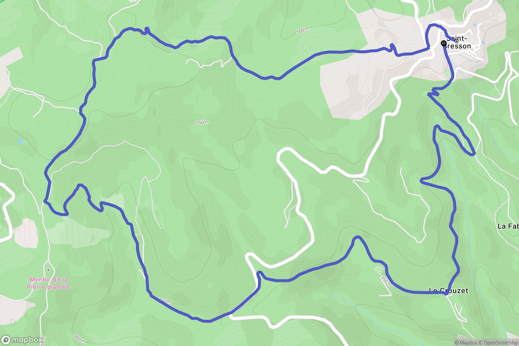 Saint-Bresson : carte du parcours de randonnée - France