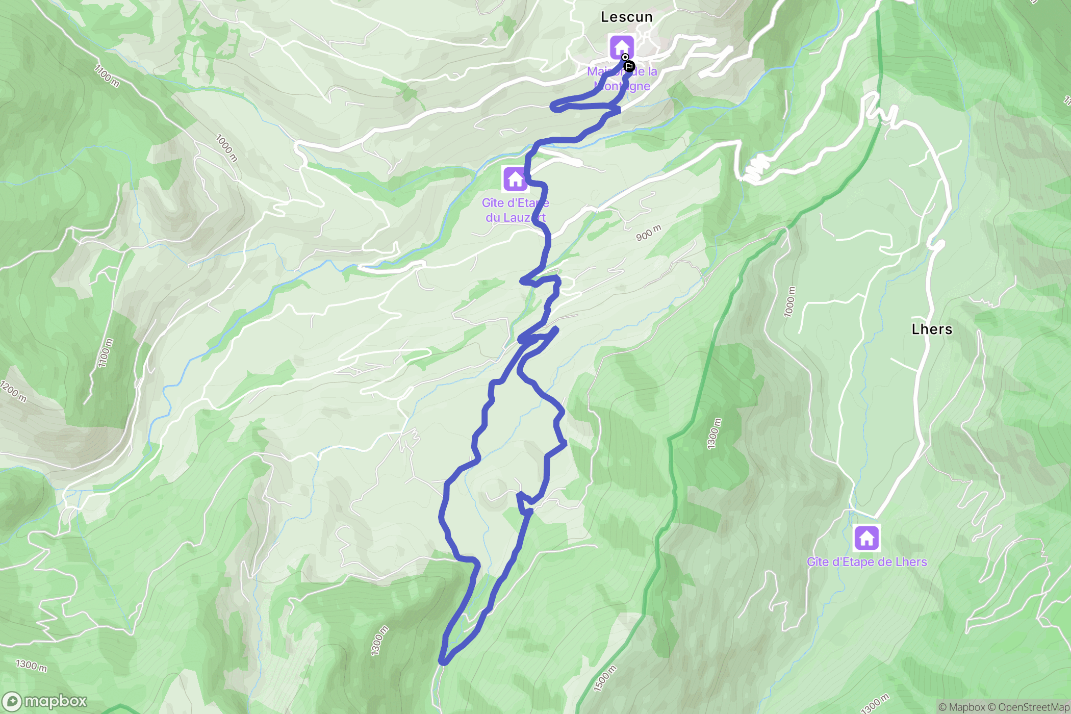 Lescun : carte du parcours de randonnée - France