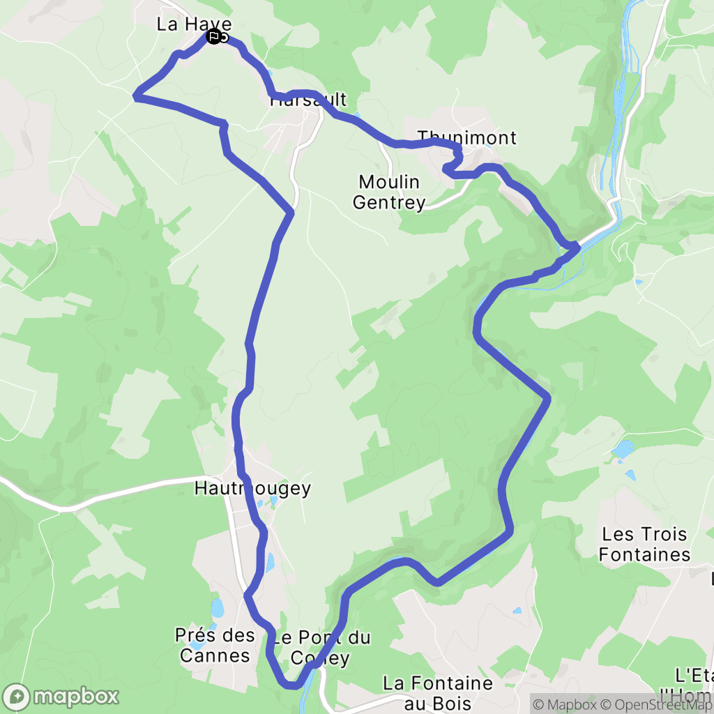 La Haye : carte du parcours de randonnée - France