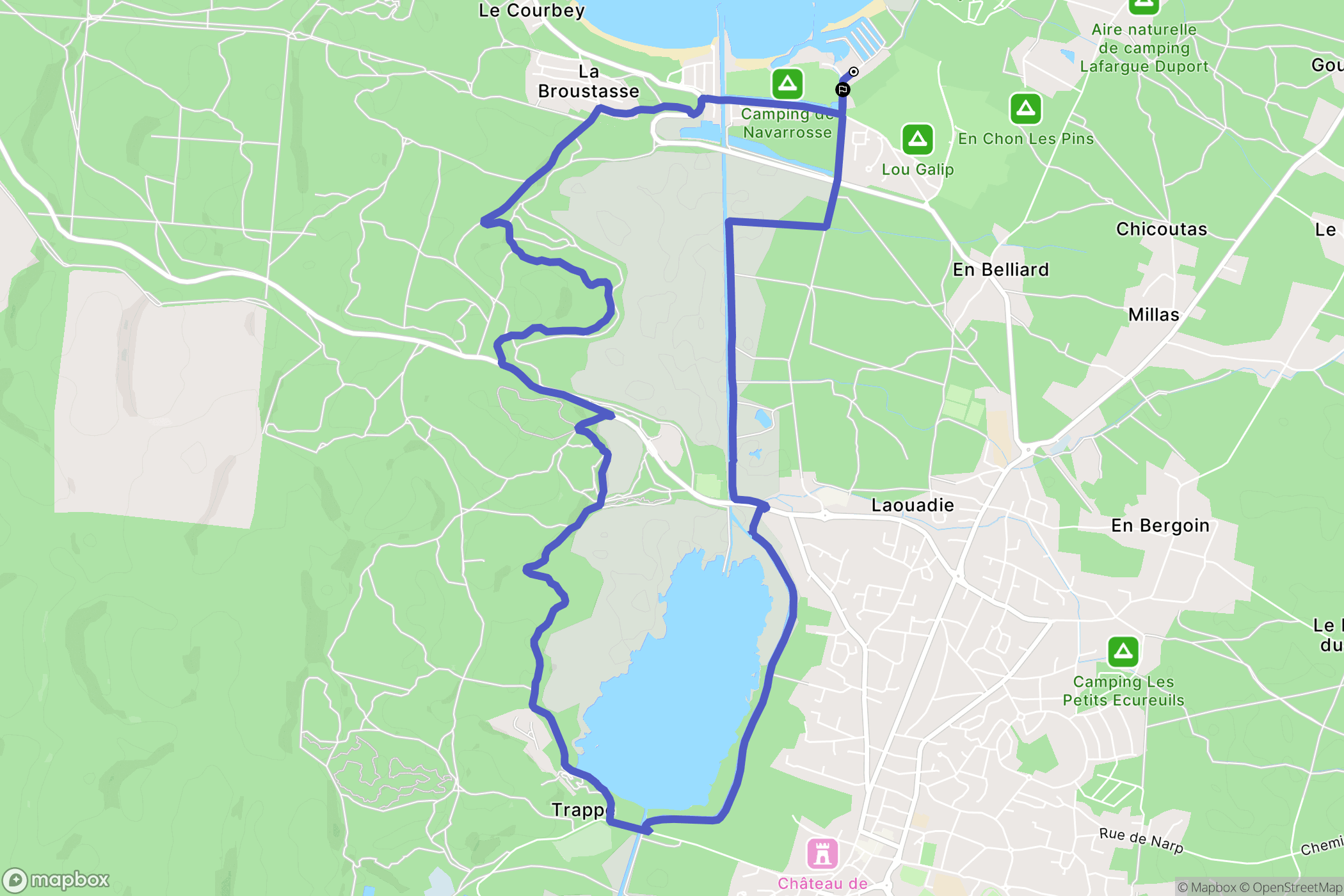 Biscarrosse : carte du parcours de randonnée - France