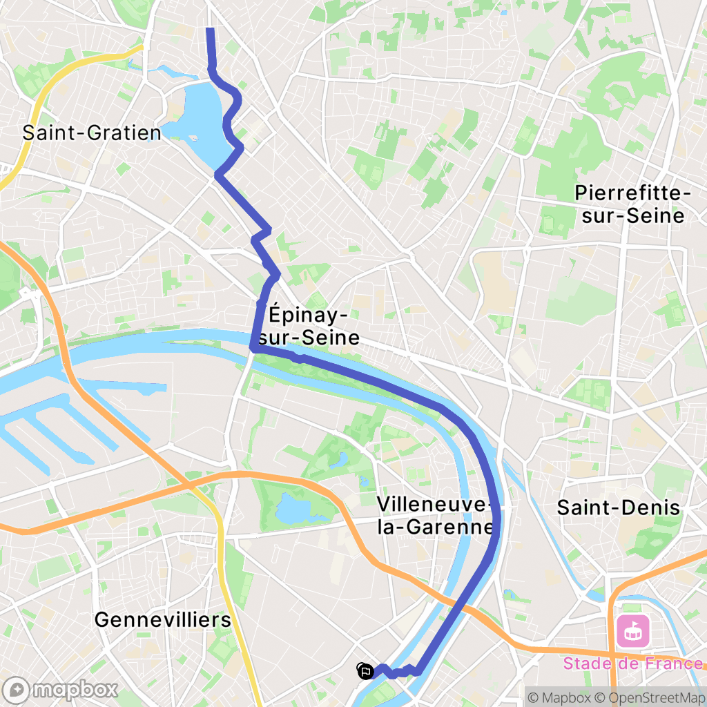 Gennevilliers : carte du parcours de randonnée - France