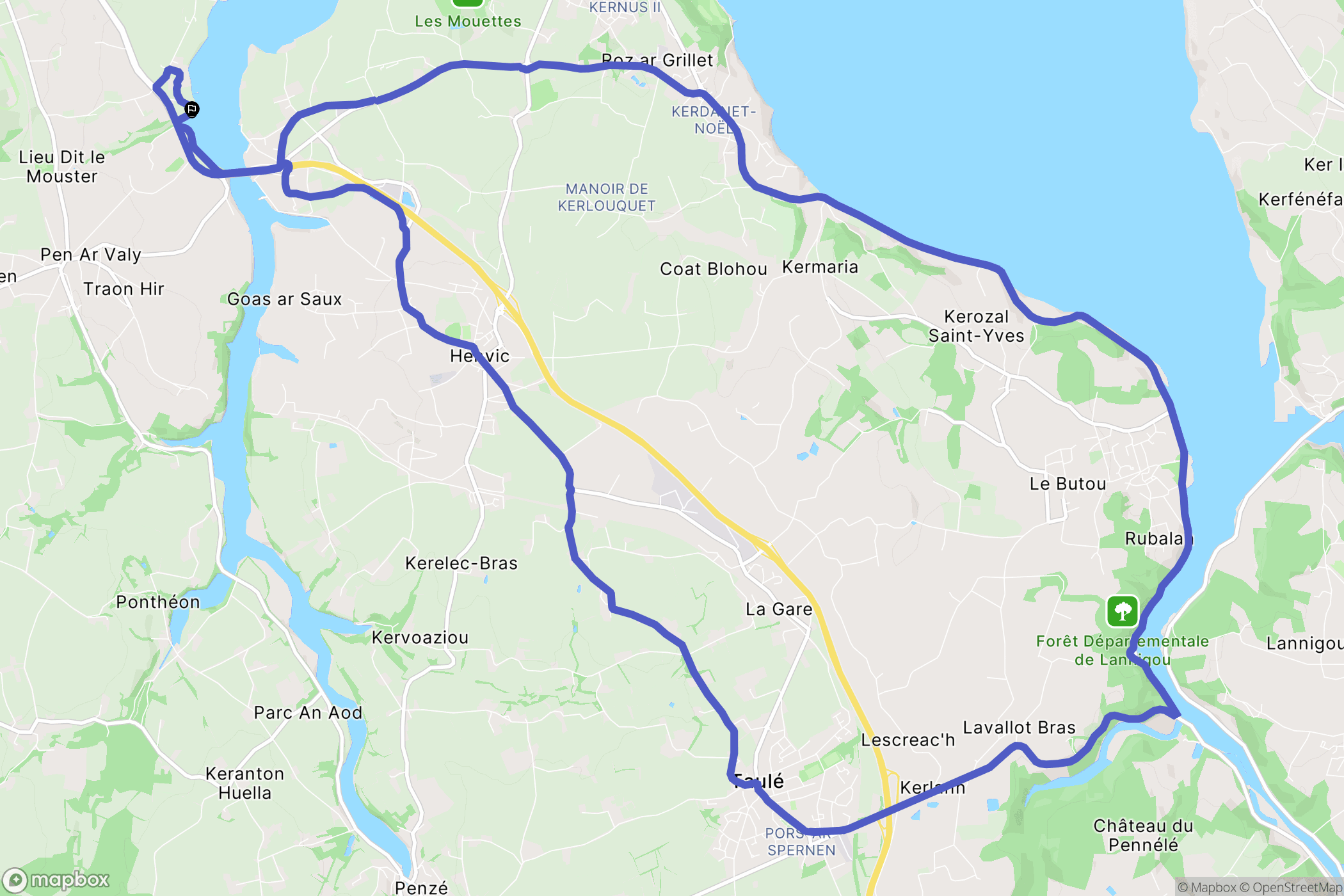 Saint-Pol-de-Léon : carte du parcours de randonnée - France