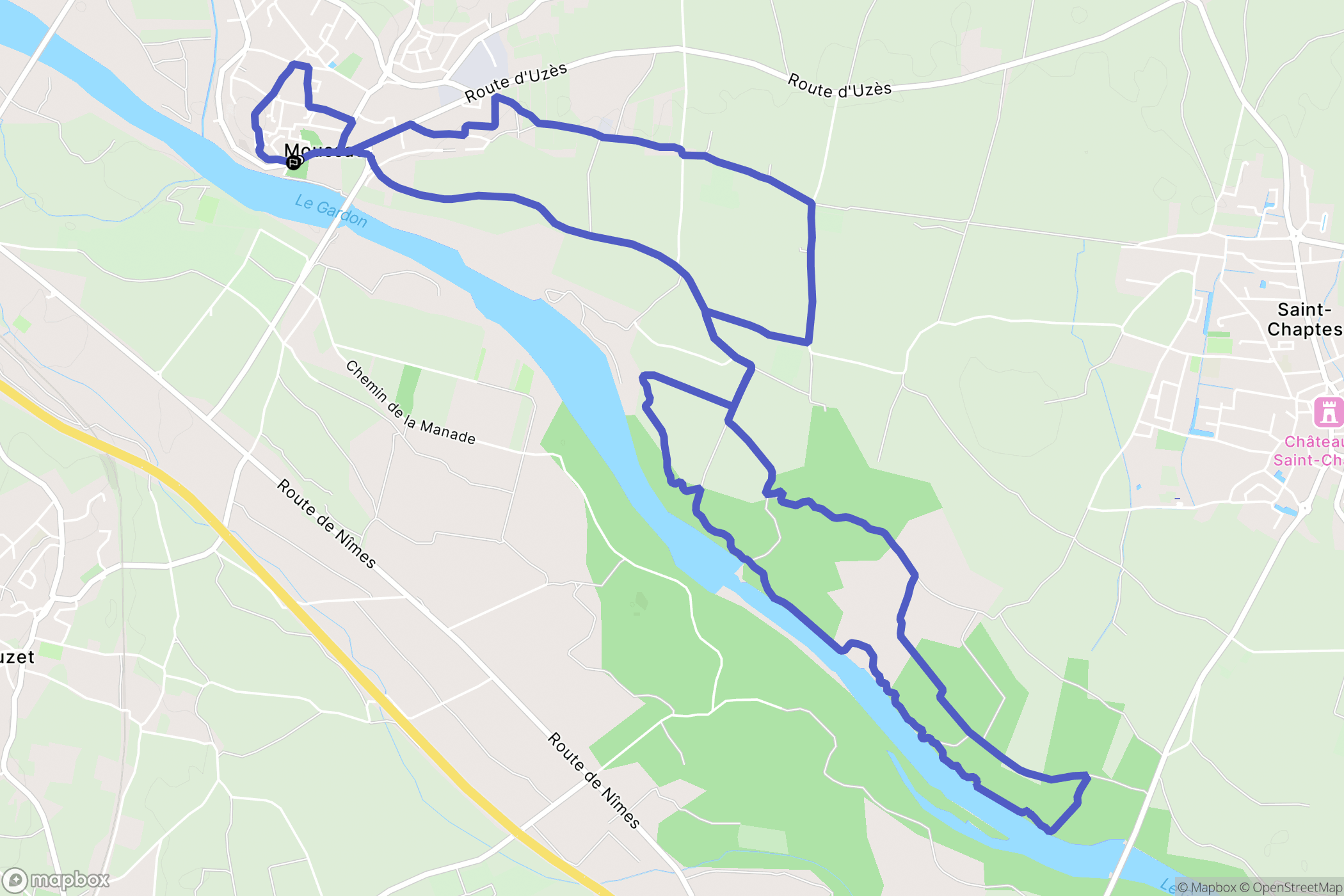 Moussac : carte du parcours de randonnée - France