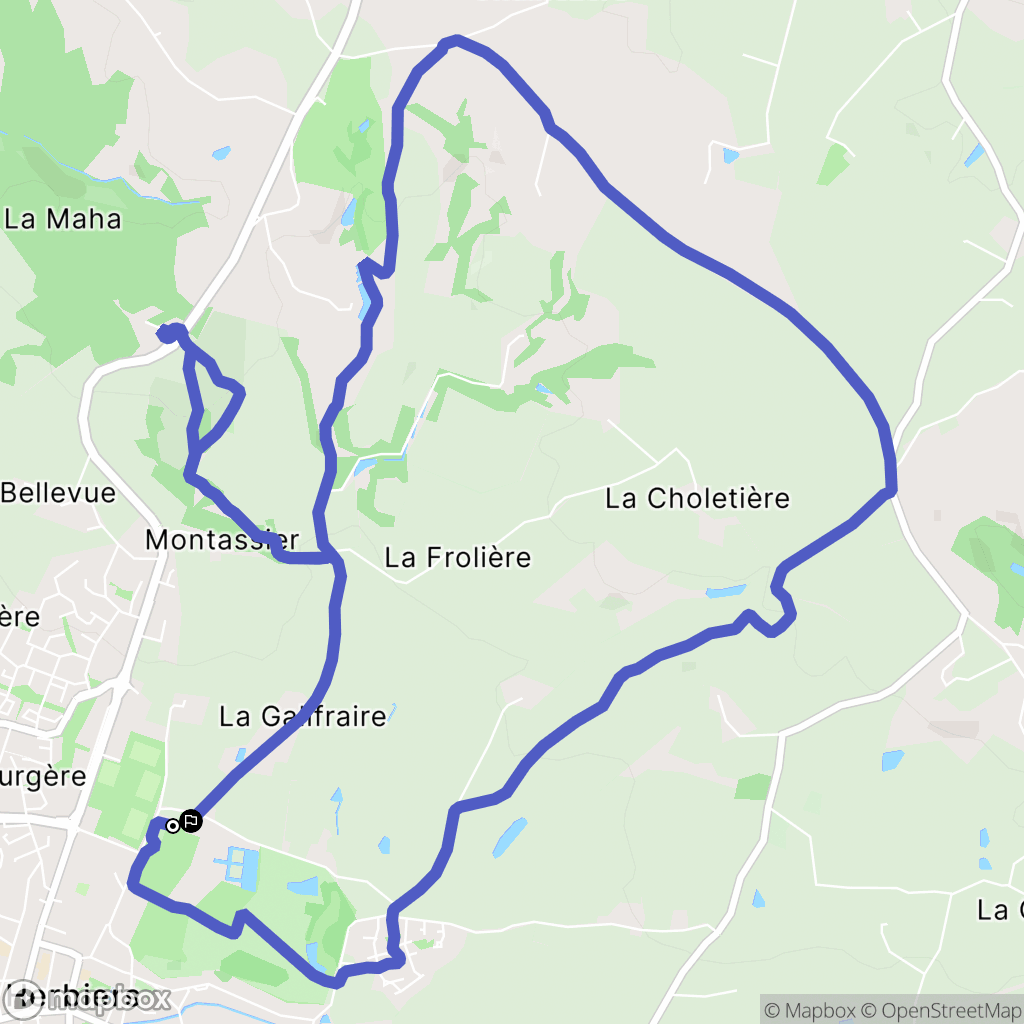 Les Herbiers : carte du parcours de randonnée - France