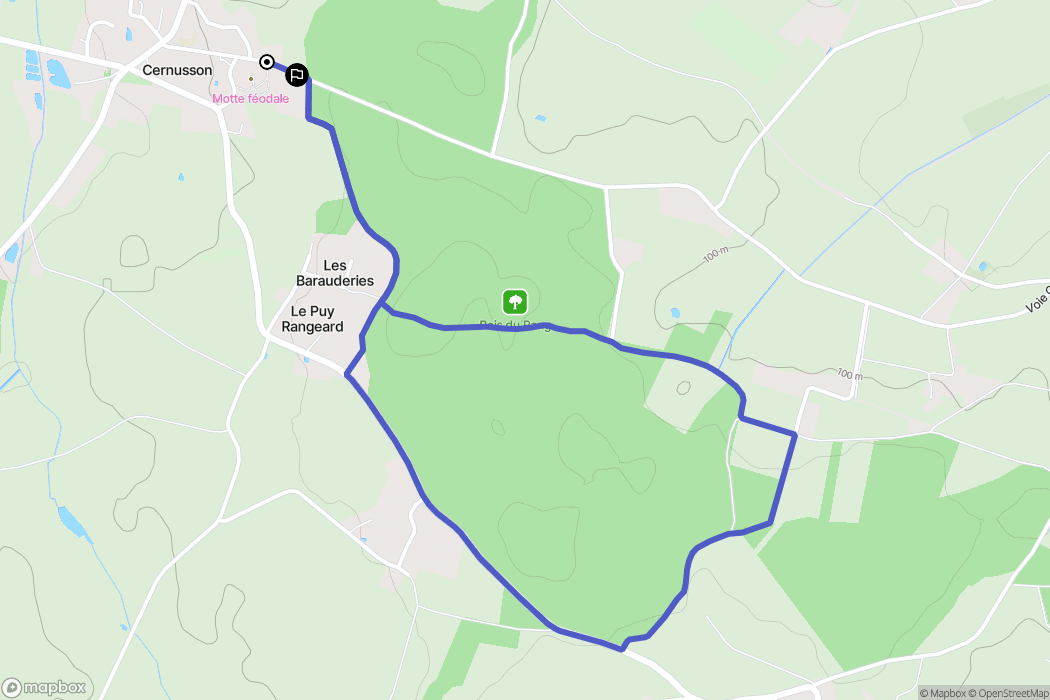 Cernusson : carte du parcours de randonnée - France