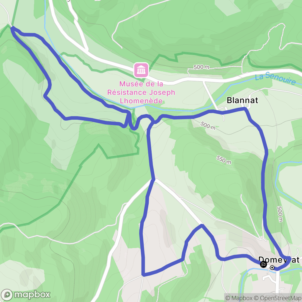 Domeyrat : carte du parcours de randonnée - France