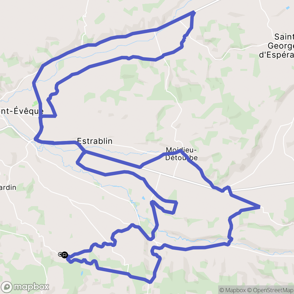 Saint-Sorlin-de-Vienne : carte du parcours de randonnée - France