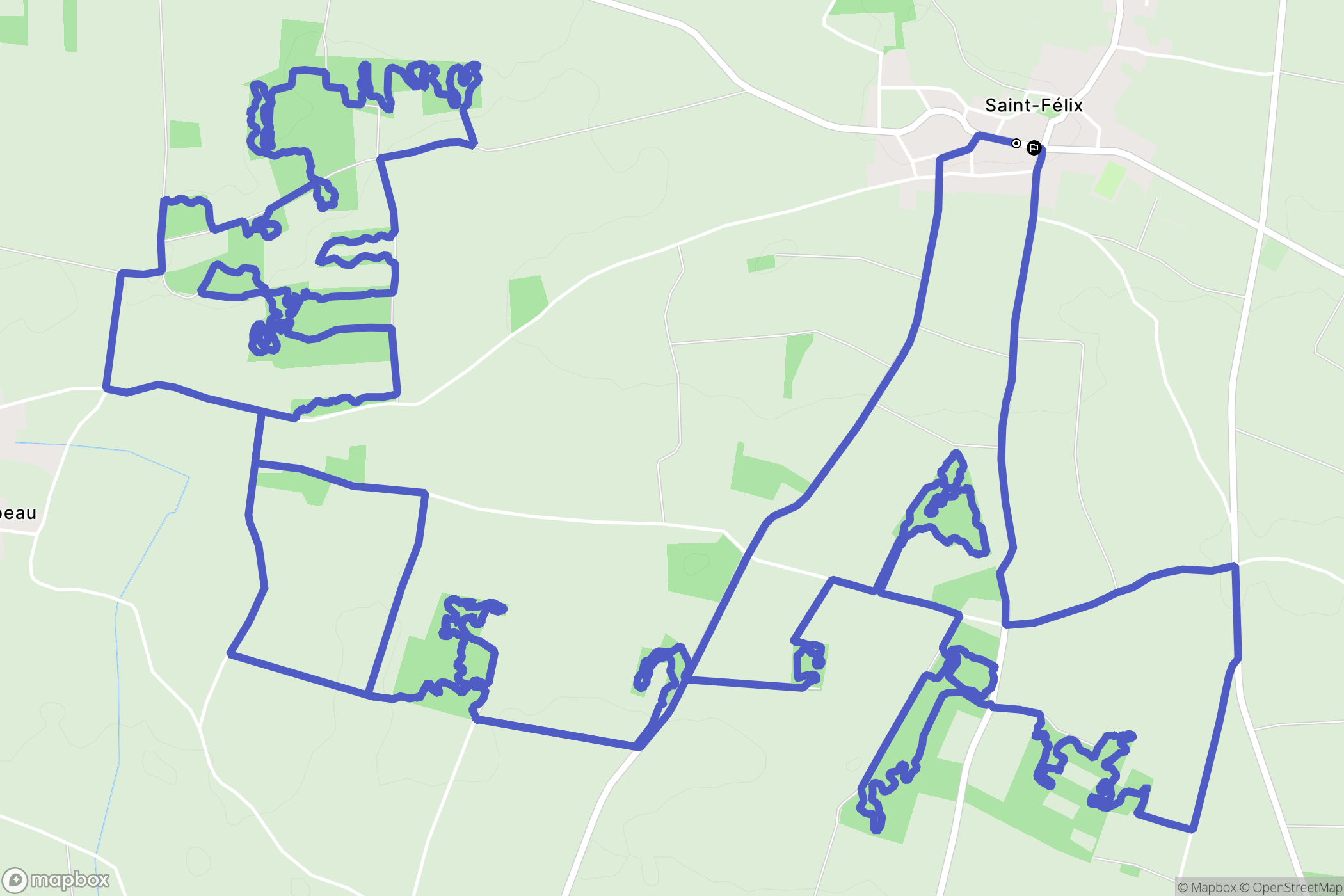 Saint-Félix : carte du parcours de randonnée - France