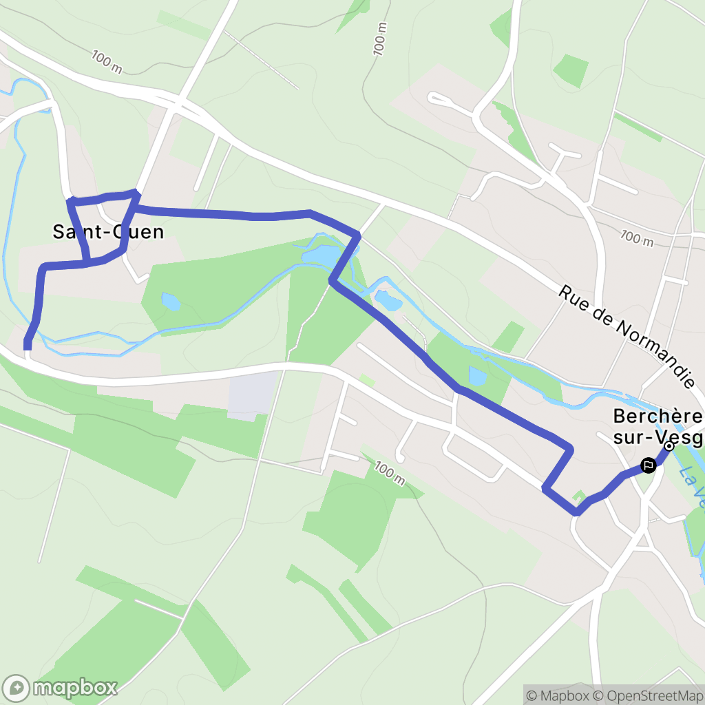 Berchères-sur-Vesgre : carte du parcours de randonnée - France