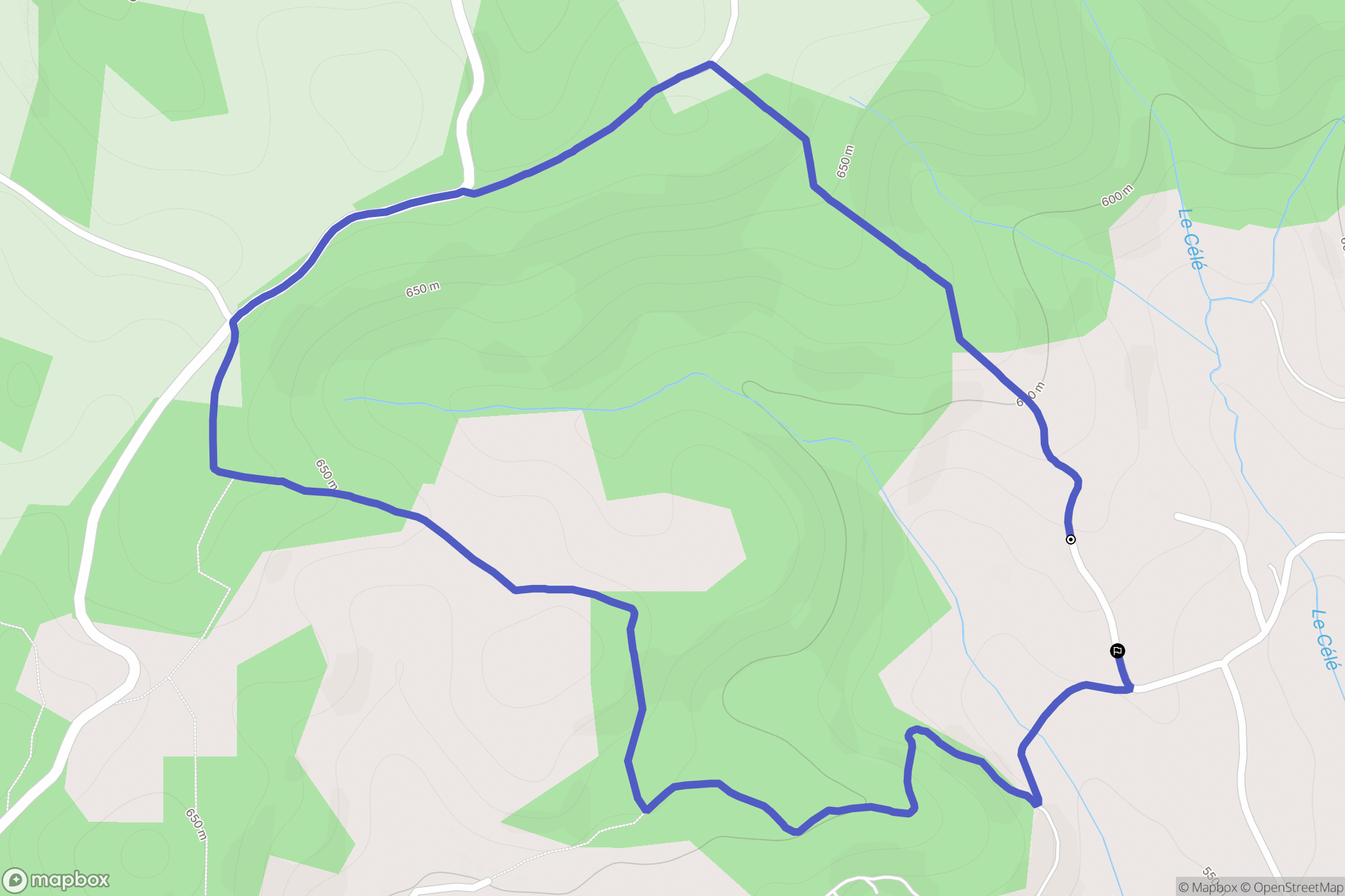 Puycapel : carte du parcours de randonnée - France