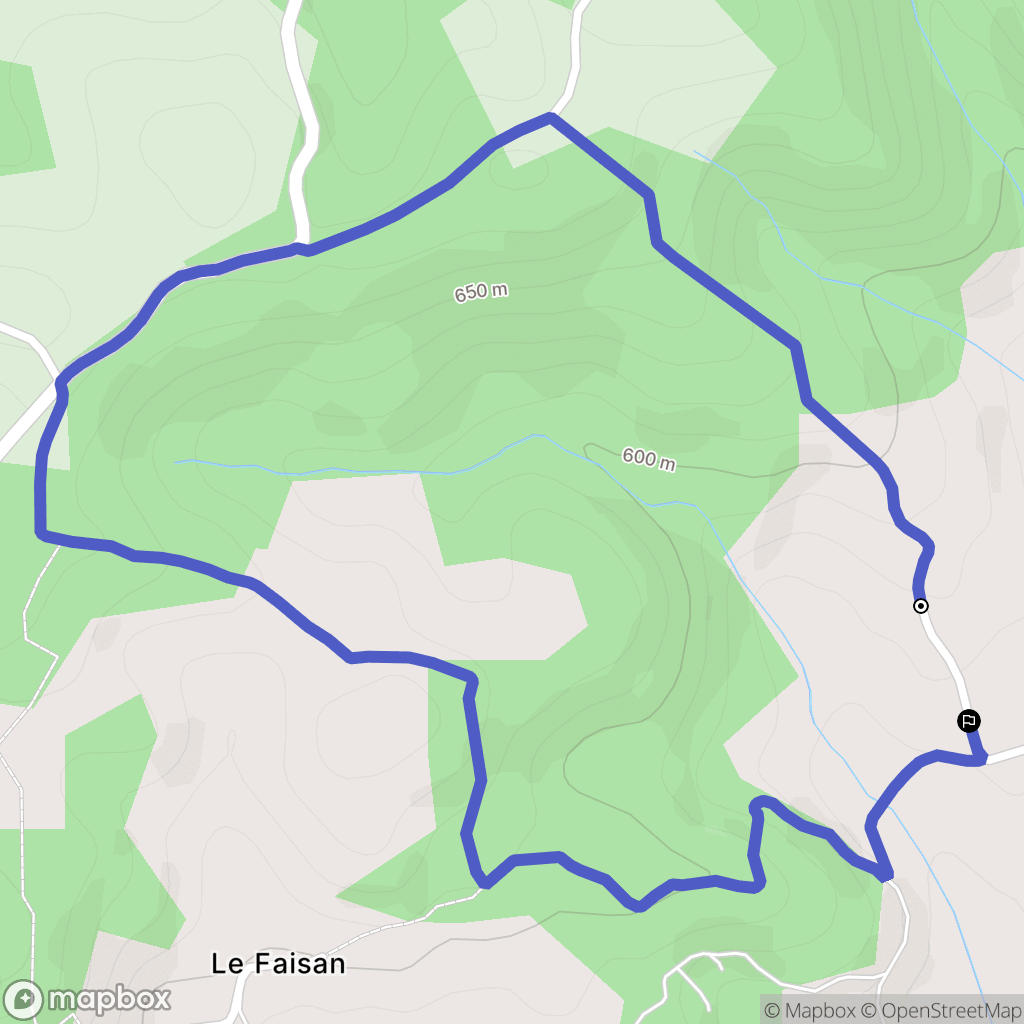 Puycapel : carte du parcours de randonnée - France
