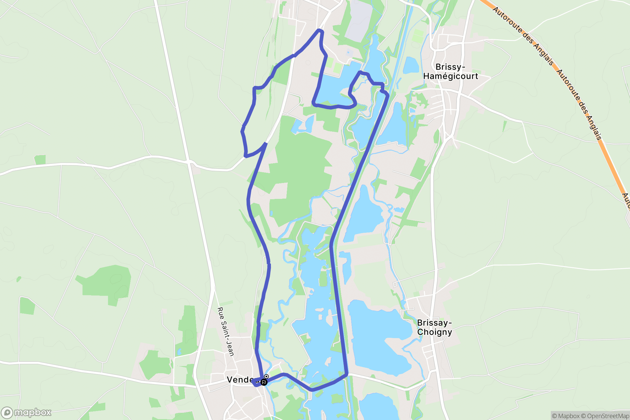 Vendeuil : carte du parcours de randonnée - France