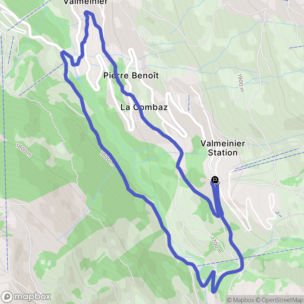Valmeinier : carte du parcours de randonnée - France