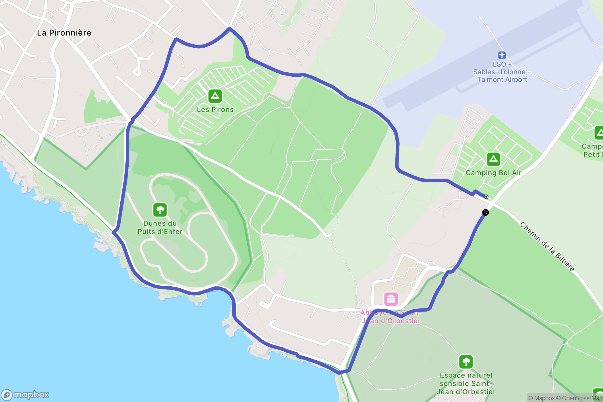 Les Sables-d'Olonne : carte du parcours de randonnée - France